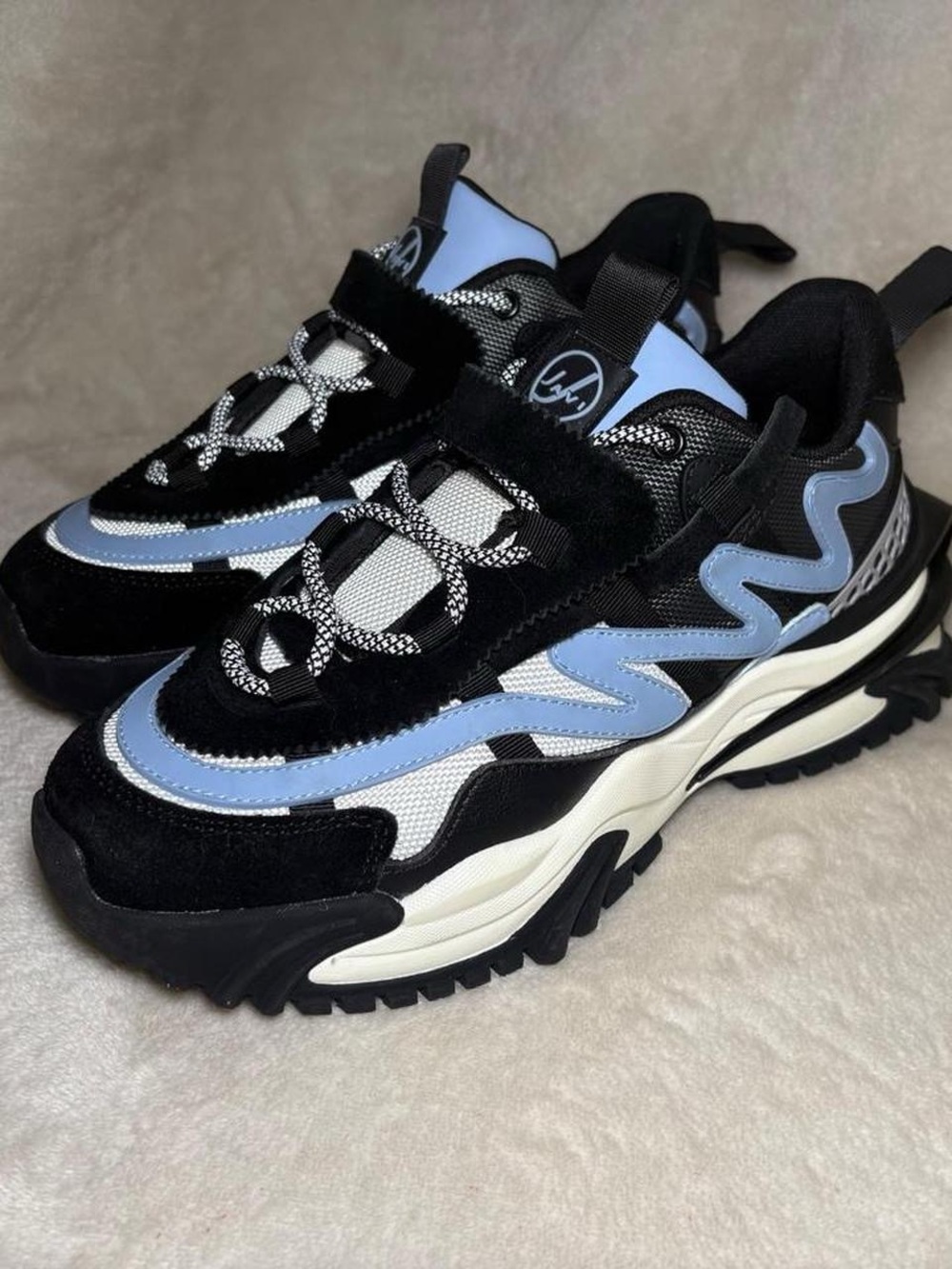 Javi Swiftly Blue White Black Chunky Sneakers